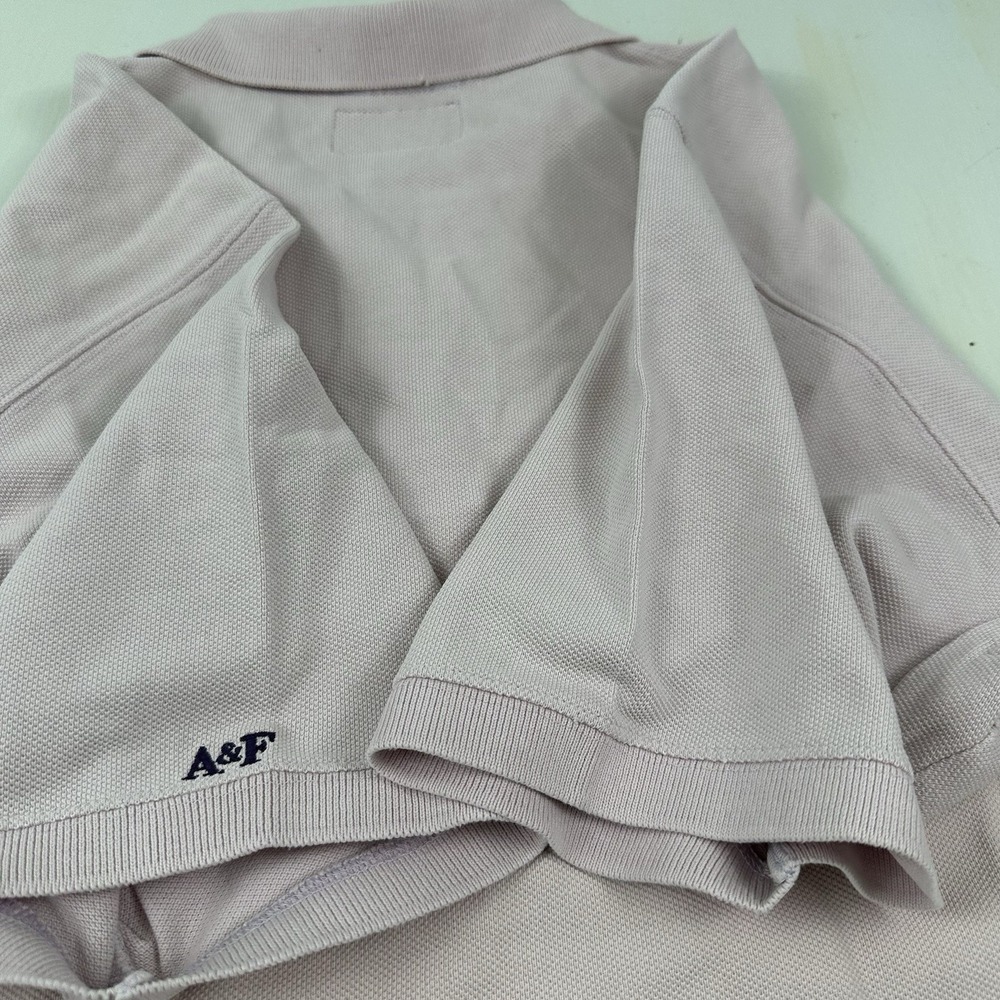 VTG abercrombie & fitch muscle Fit mens polo shirt XL Pink cotton Distressed - Picture 7 of 9
